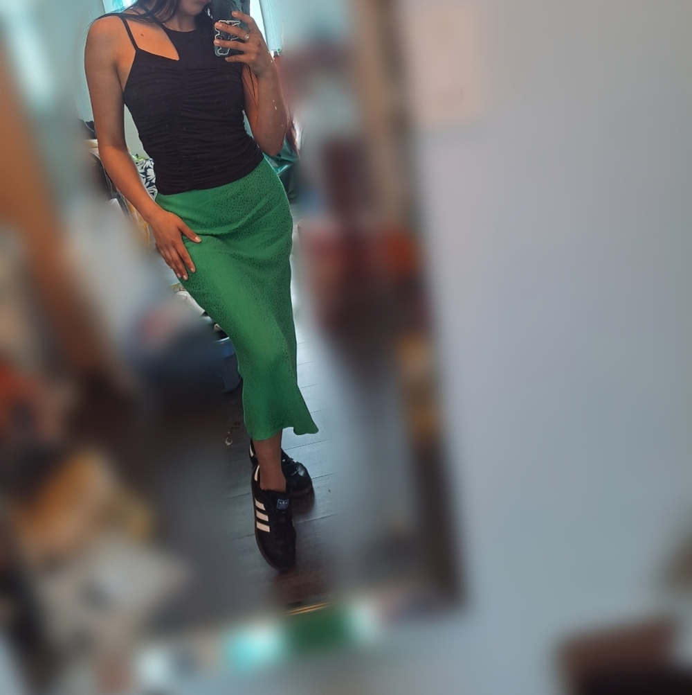 LOFT Vibrant Green Maxi Skirt
